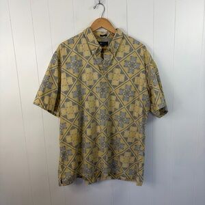 Reyn Spooner Men's Cotton Kloth Hawaiian Shirt Yellow Pullover Shirt Classic XXL